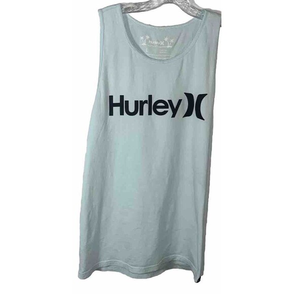 L Hurley Every Day Wash Blue Solid Tank 100% Cotton Machine Wash Made In Mexico - Picture 1 of 5